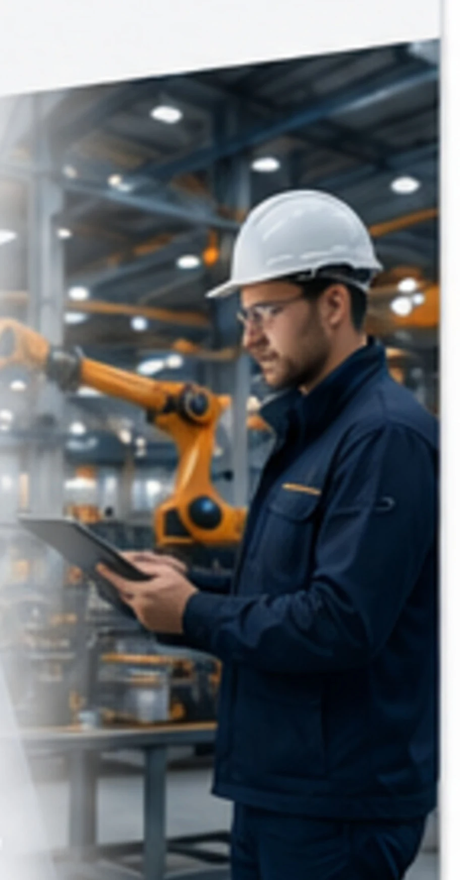 Operations professional reviewing an industrial system