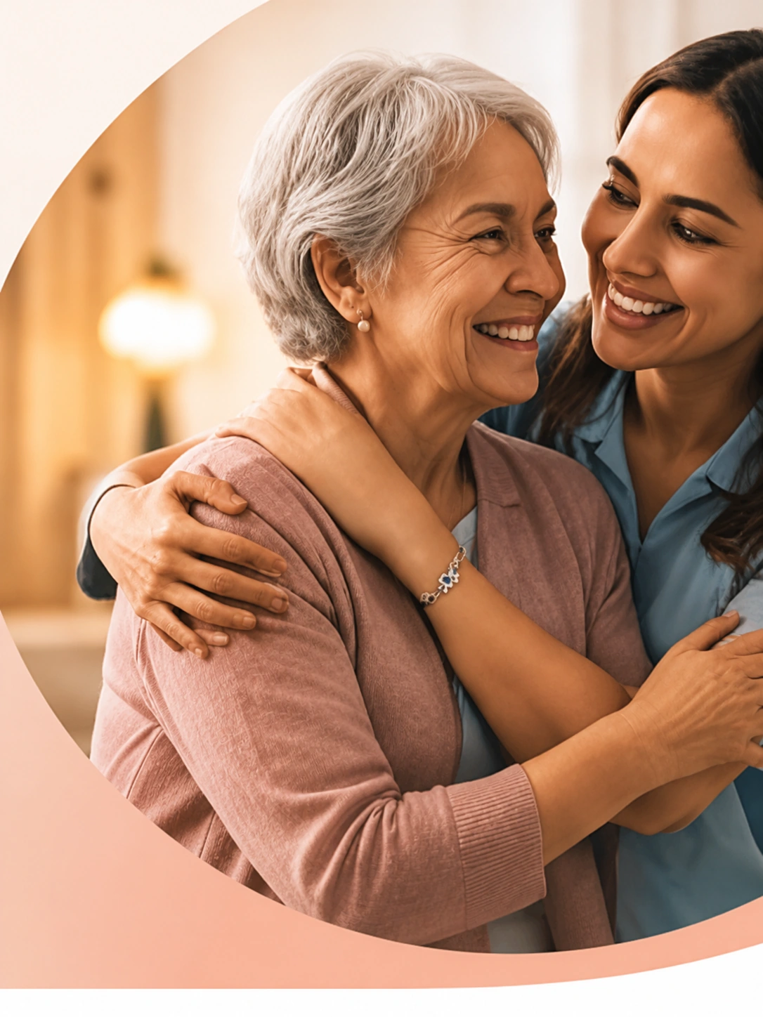 Patient and caregiver in a care setting